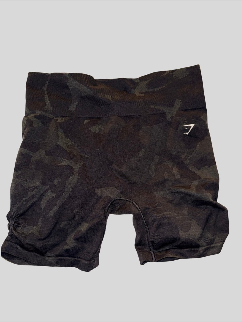 Gymshark Black/Charcoal Camo High-Waist Bike Shorts